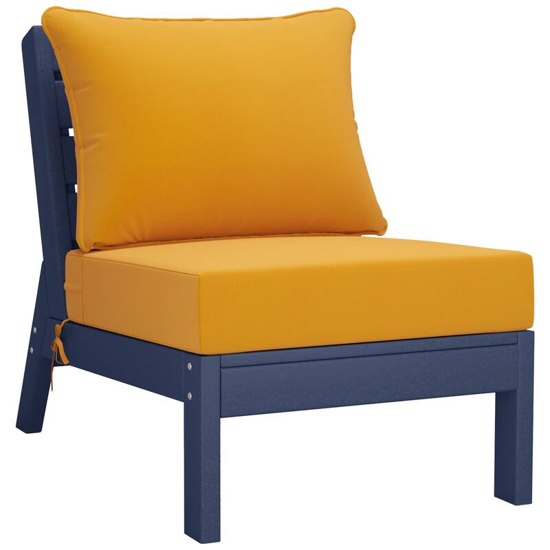 Birchwood All Weather HDPE Outdoor Patio Navy Blue Deep Seating Conversation Set (6-Piece Set)