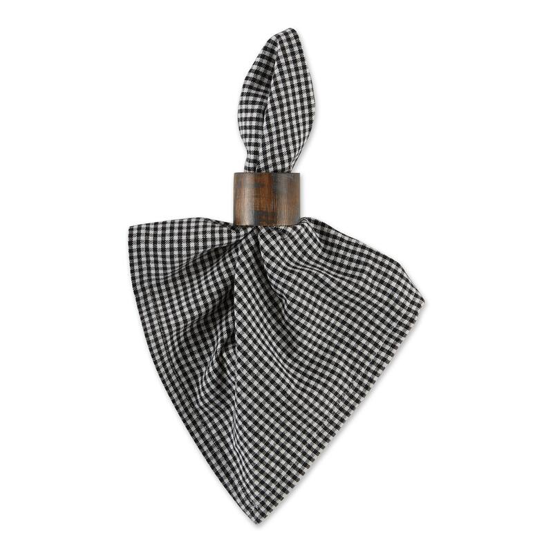 DII Black/Semi Bleach Gingham Napkin (Set of 6) - Napkin Set