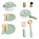 preview thumbnail 7 of 6, Teamson Kids - Little Chef Frankfurt Wooden Cookware play kitchen accessories - Green