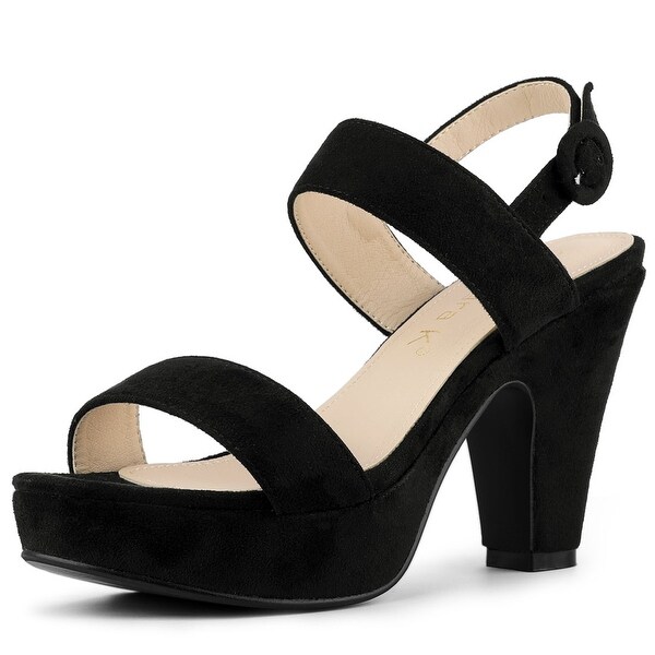 chunky slingback platform heels