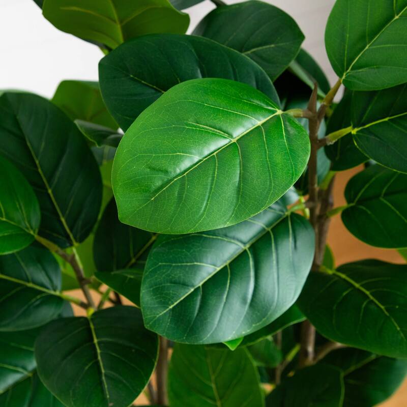 4-ft Artificial Audrey Ficus Tree in Rustic Decorative Planter - Green