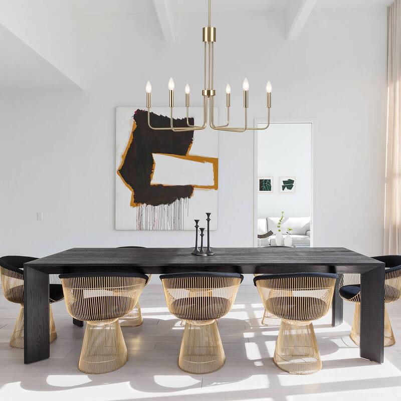 6-Light Candle Style Modern Chandelier for Dining Room