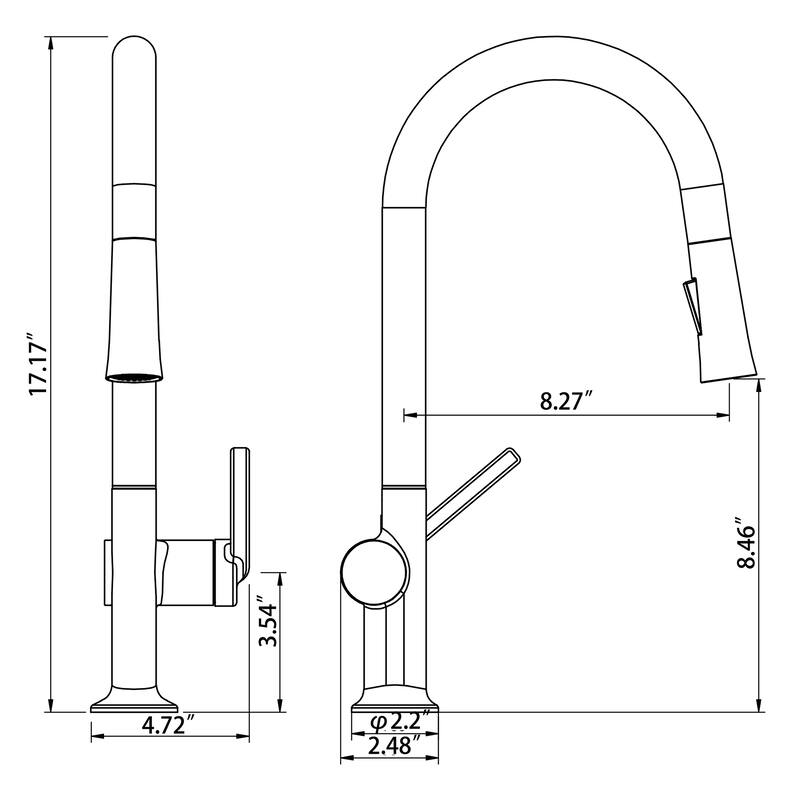 Rbrohant High-Arc Single Handle Pull Down Kitchen Faucet