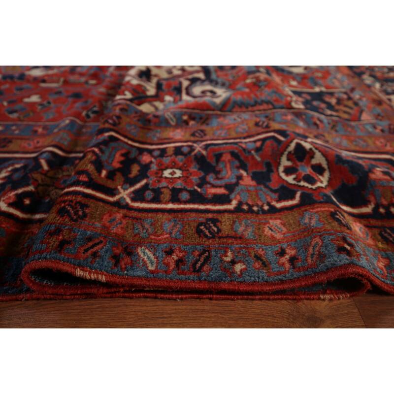 Vegetable Dye Heriz Serapi Persian Large Antique Wool Carpet - 11'1"x 19'5"