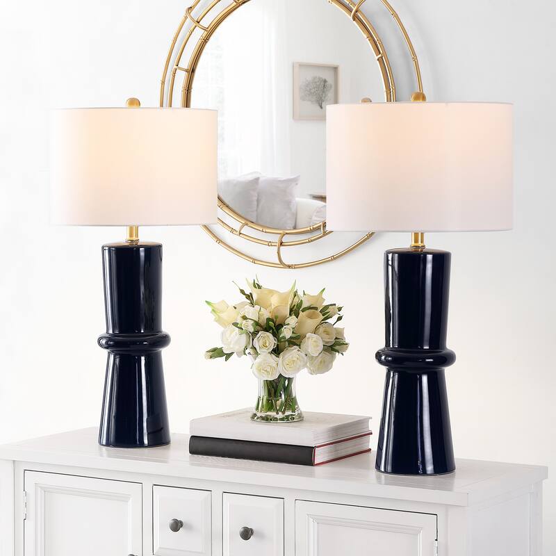 SAFAVIEH Lighting Cybil 31-inch Ceramic Table Lamp (Set of 2) - 15" x 15" x 31" - 15Wx15Dx31H
