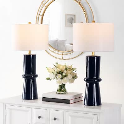SAFAVIEH Lighting Cybil 31-inch Ceramic Table Lamp (Set of 2) - 15" x 15" x 31" - 15Wx15Dx31H