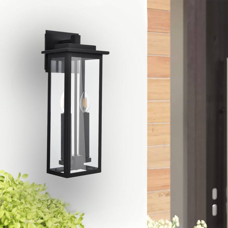 Outdoor Light Fixutre Farmhouse Wall Lantern Sconce with Clear Glass