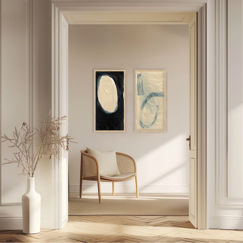 "Circle" Set of Two Framed Textured Wall Art