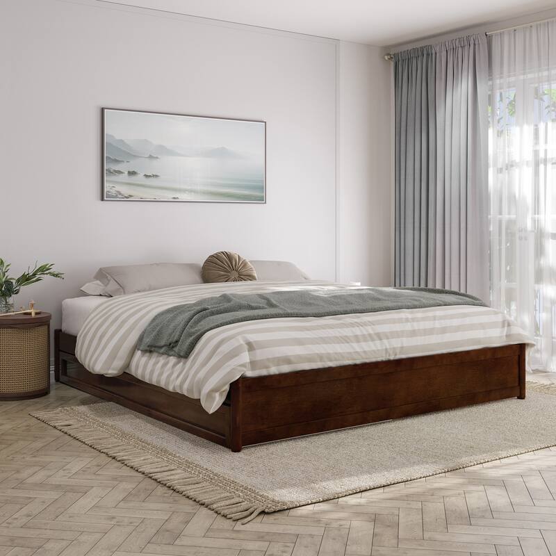 Barcelona Panel Platform Bed with Twin XL Trundle