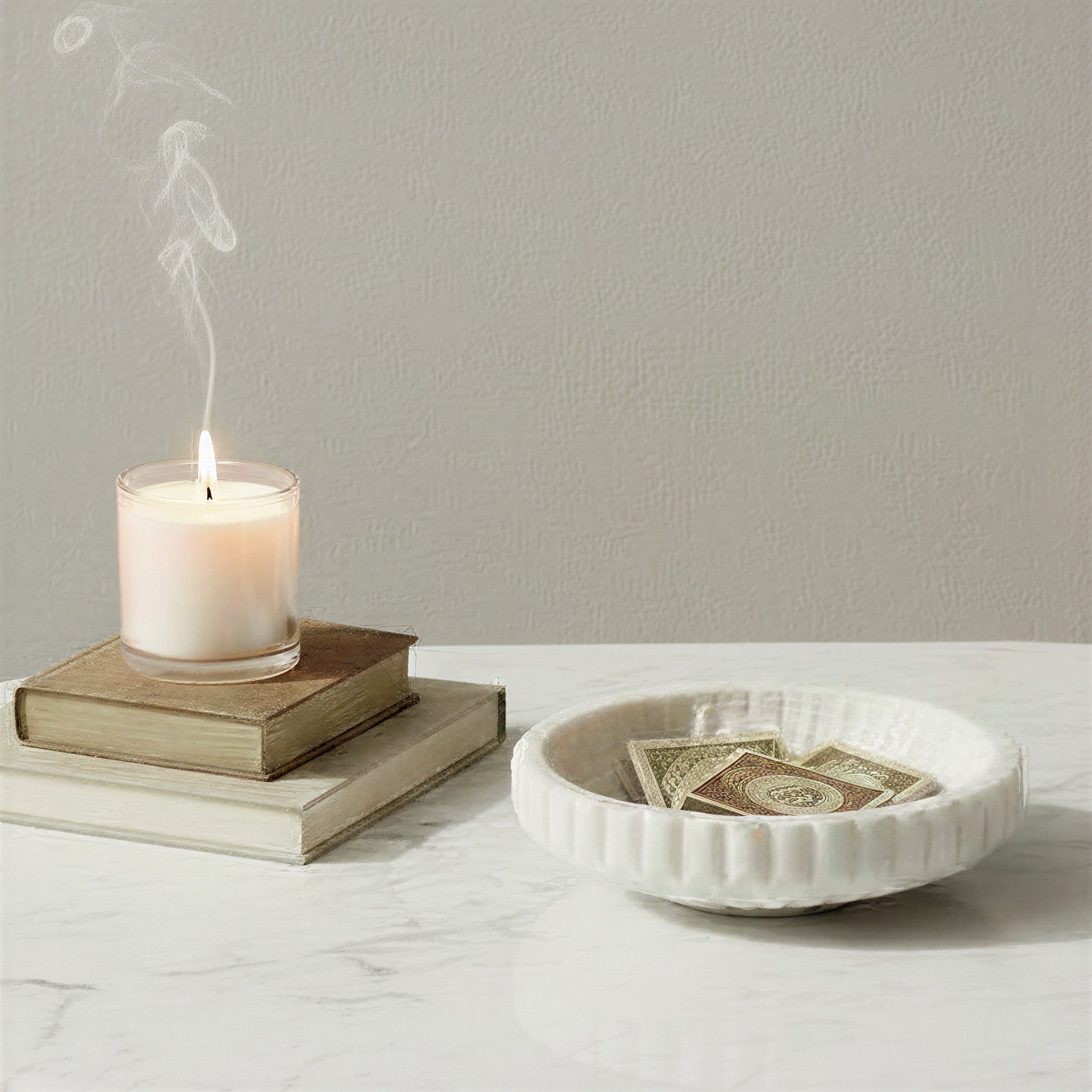 Marble Bowl - 9.0"L x 9.0"W x 2.5"H