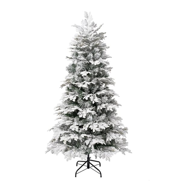 slide 2 of 3, National Tree Company 6 ft. Feel-Real Acacius Snowy Hinged Tree - 6 Foot
