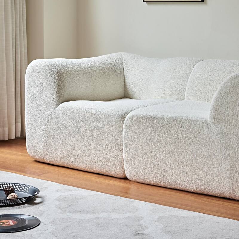 Velvet 2-Seater Sofa Couch, Chaise Lounge Sofa with High-Density Cushions, Corduroy Loveseat Sofa Recliner Sofa