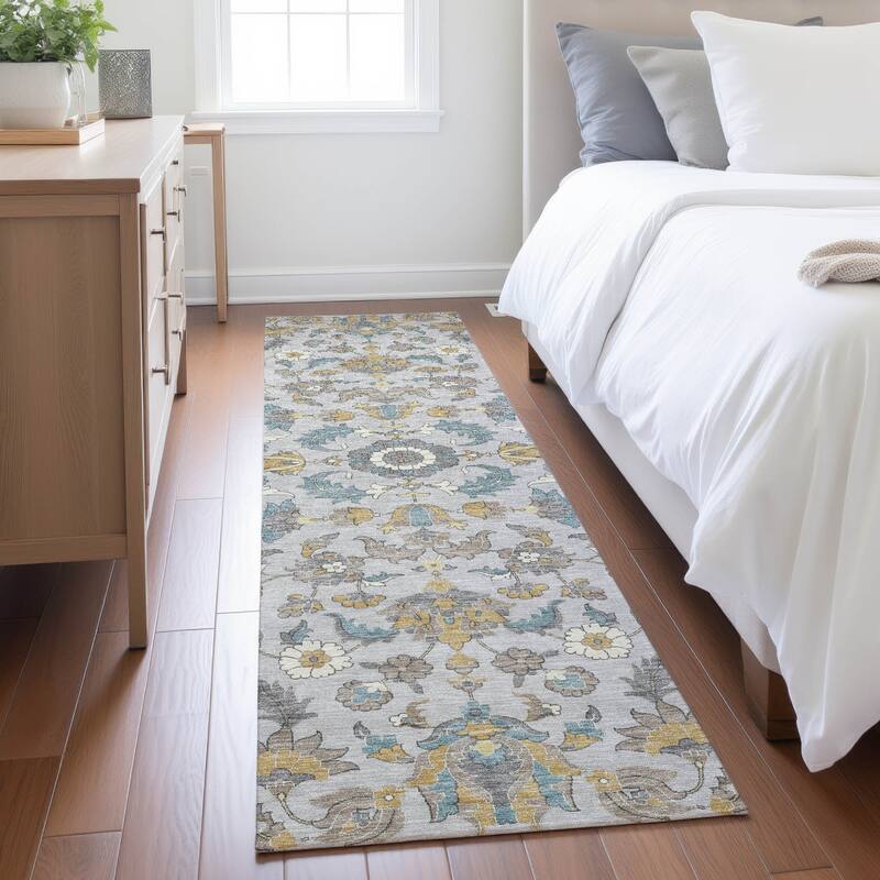 Machine Washable Indoor/ Outdoor Traditional Lanelle Chantille Rug