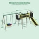 preview thumbnail 9 of 8, 660lbs Swing Set for Backyard with Saucer Swing, Climbing Net, Trapeze Bar, Slide, Outdoor Playset for Kids