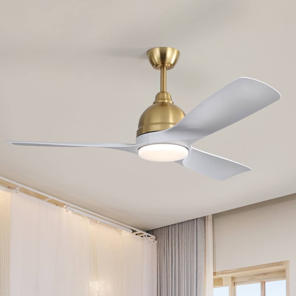 Sofucor 54Inch Modern Ceiling Fan with 3 ABS Blades,6 Speeds, Remote Control,3 Color Dimmable LED Light,Intelligent Control