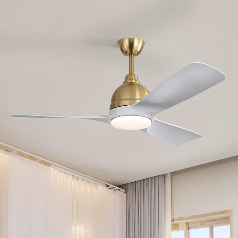 Sofucor 54Inch Modern Ceiling Fan with 3 ABS Blades,6 Speeds, Remote Control,3 Color Dimmable LED Light,Intelligent Control