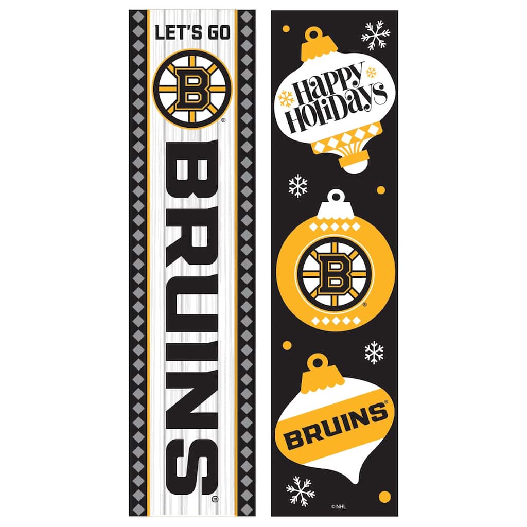 47" Double Sided Seasonal Porch Leaner, Boston Bruins - 47" x 11.25"