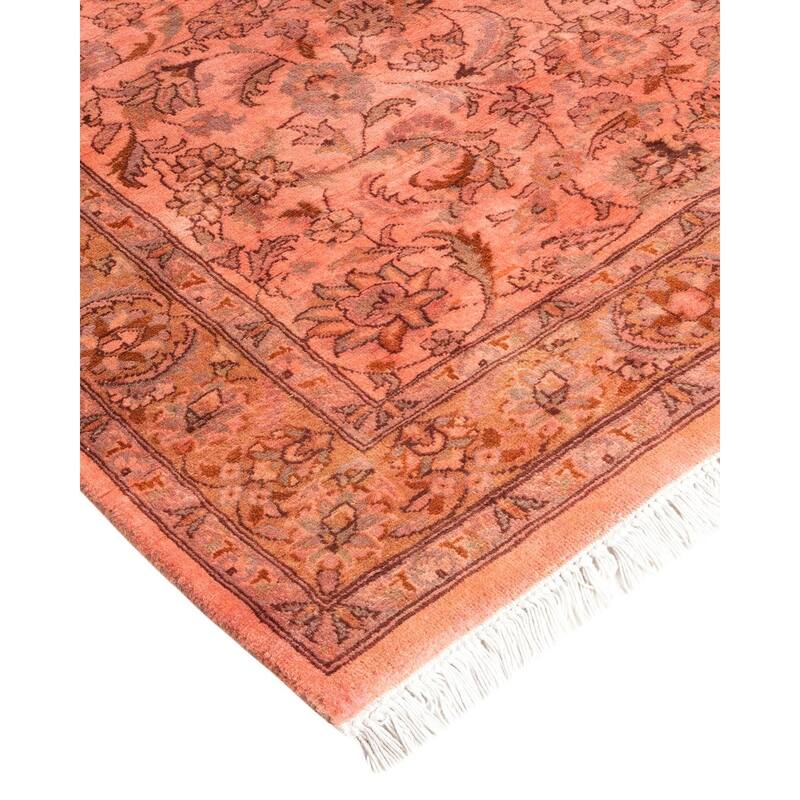 Overton Hand Knotted Wool Vintage Inspired Modern Contemporary Overdyed Pink Area Rug - 3' 2" x 5' 3"