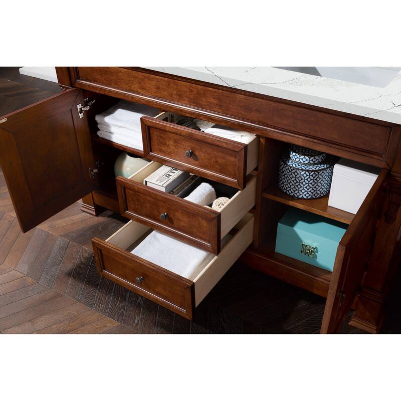 James Martin Vanities Brookfield 60" Double Vanity, Warm Cherry