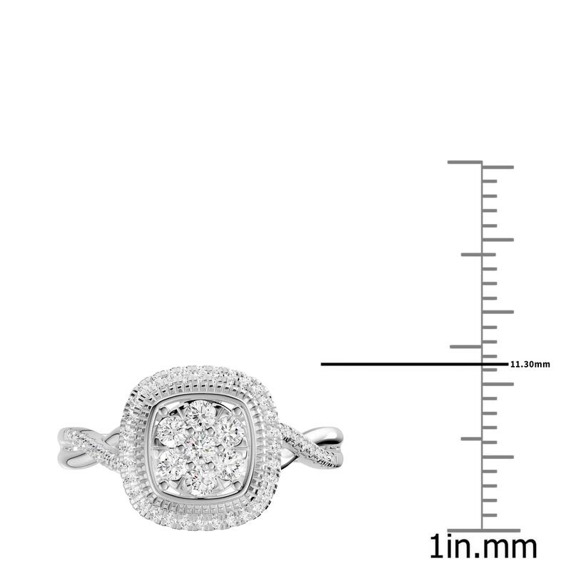 AEON Elysian Bloom Cushion 0.50ct Lab Grown Diamond Cluster Halo Ring