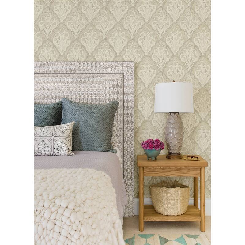 Chesapeake Mimir Dove Quilted Damask Wallpaper