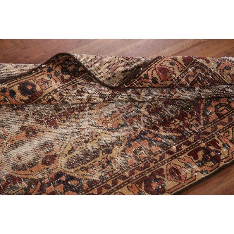 Hand Knotted Oriental 100% Wool Carpet Traditional Geometric Oranges & Rust Bakhtiari Area Rug - 4' 10'' X 3' 1''