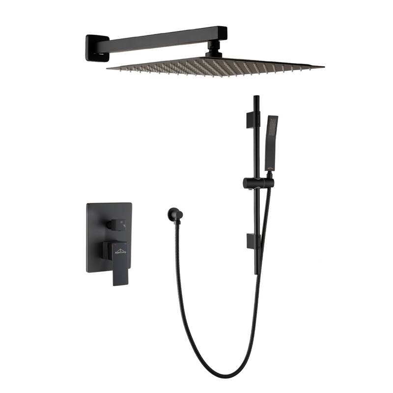 CLihome 12 Inch Wall Mount Shower System Shower Combo Brushed Nickel