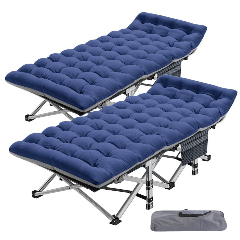 DoCred Portable Folding camping Bed with Mattress, Guest Cot Bed，2PCS - 75"