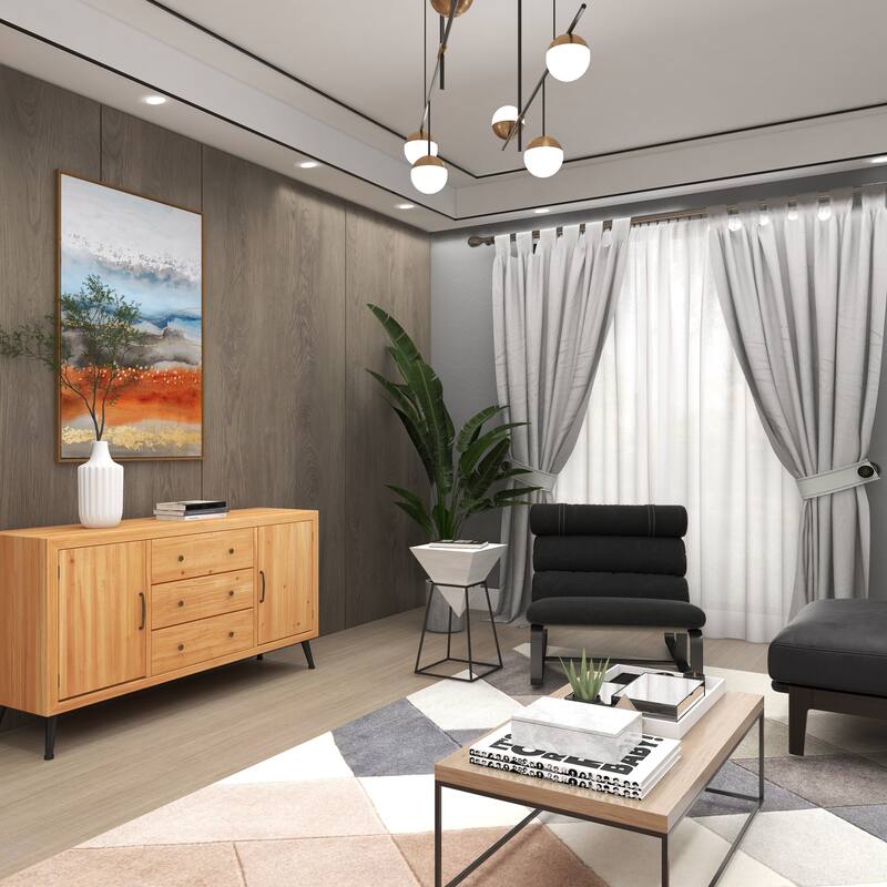 Minimalist Wood Inverted Pyramid Geometric Accent Table with Metal Stand - White or Black