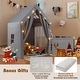 preview thumbnail 27 of 28, Gymax Kids Play Tent w/Playpen Yard Door Curtains Windows Star Lights