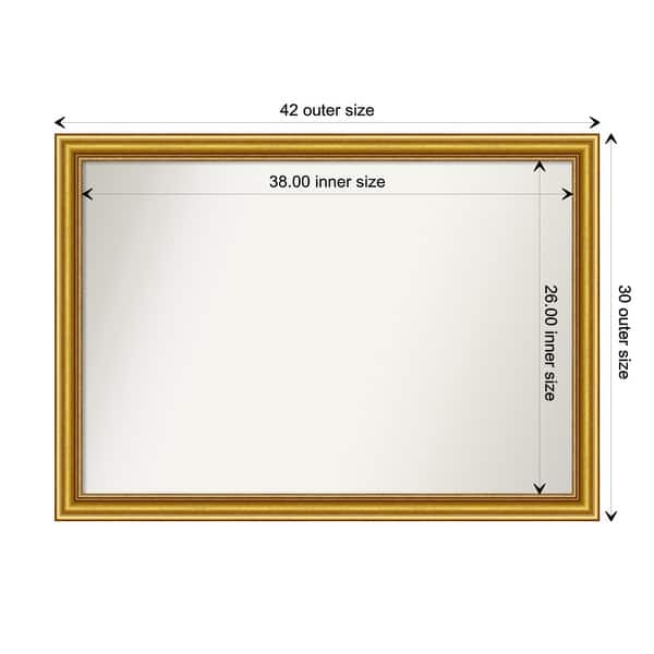 dimension image slide 40 of 139, Townhouse Gold Framed Non-Beveled Custom Wall Mirror, Bathroom Vanity Mirror