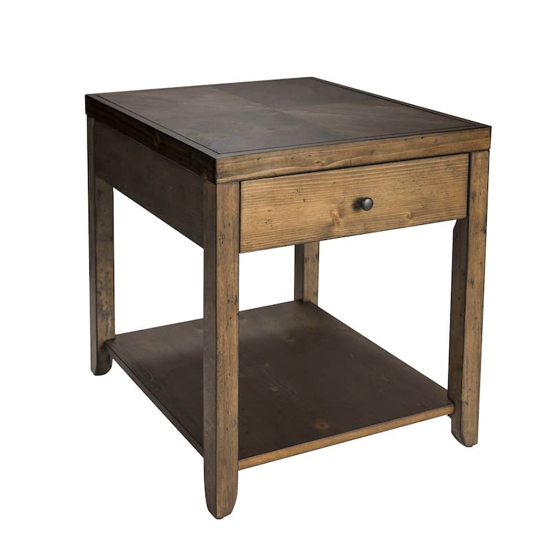 Mitchell Nutmeg Brown Cedar End Table for Living Room