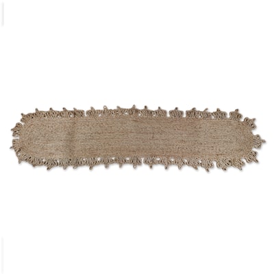 Novica Handmade Delightful Lines Jute Table Runner