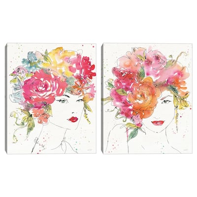 Floral Figures I-IV by Anne Tavoletti Canvas Art Prints