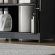 preview thumbnail 25 of 32, HOMCOM Pedestal Sink Storage Cabinet, Farmhouse Freestanding Bathroom Sink Cabinet with 2 Barn Doors and Adjustable Shelf, White