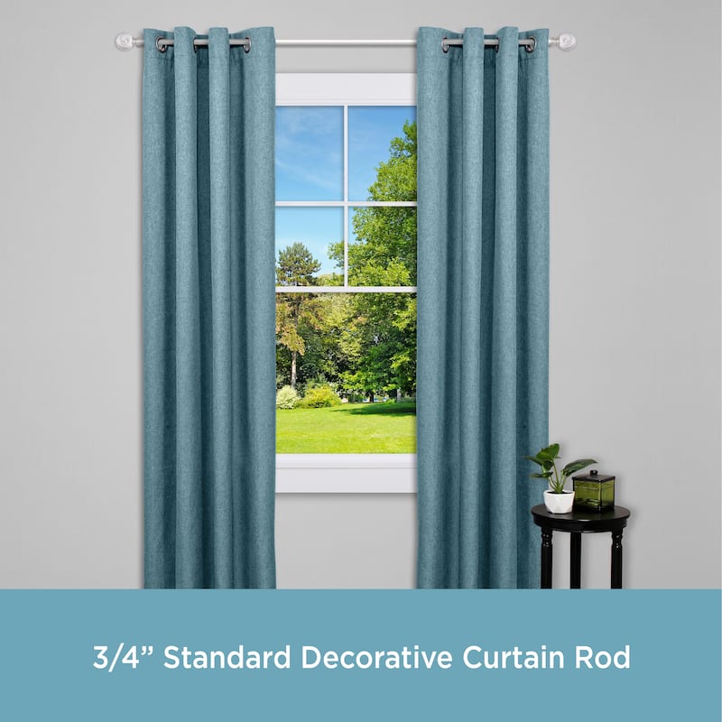 Kenney® Ball 3/4" Standard Decorative Window Curtain Rod, 36-66", White Marble