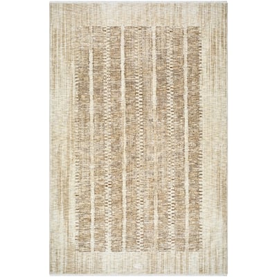 Frank Lloyd Wright Foundation by Livabliss Usonia Collection Mid-Century Modern Area Rug,3'2" x 10', Tan