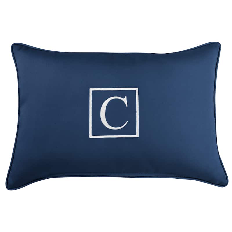 Sunbrella Canvas Monogram Indoor/Outdoor 13x20 Corded Pillow (Single)