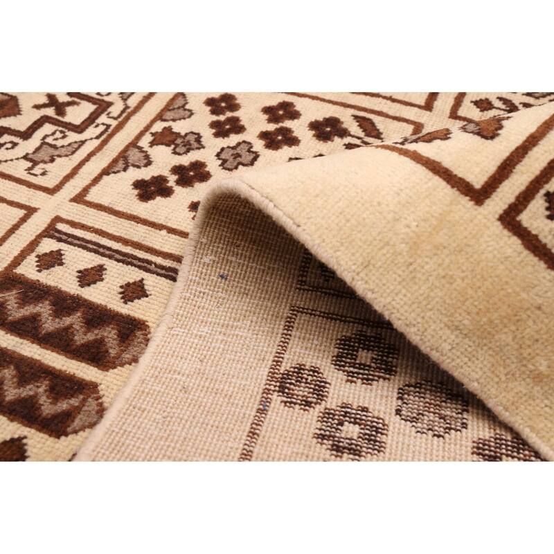 ECARPETGALLERY Hand-knotted Antalya Vintage Cream Wool Rug - 6'4 x 9'5