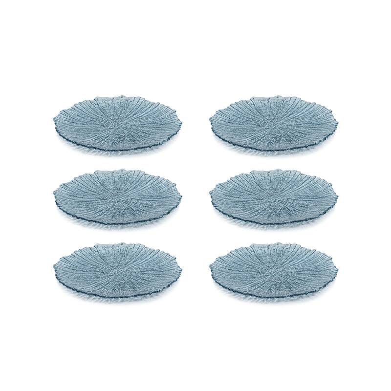 Axel Icy Sapphire Glass Plates, Set of 6