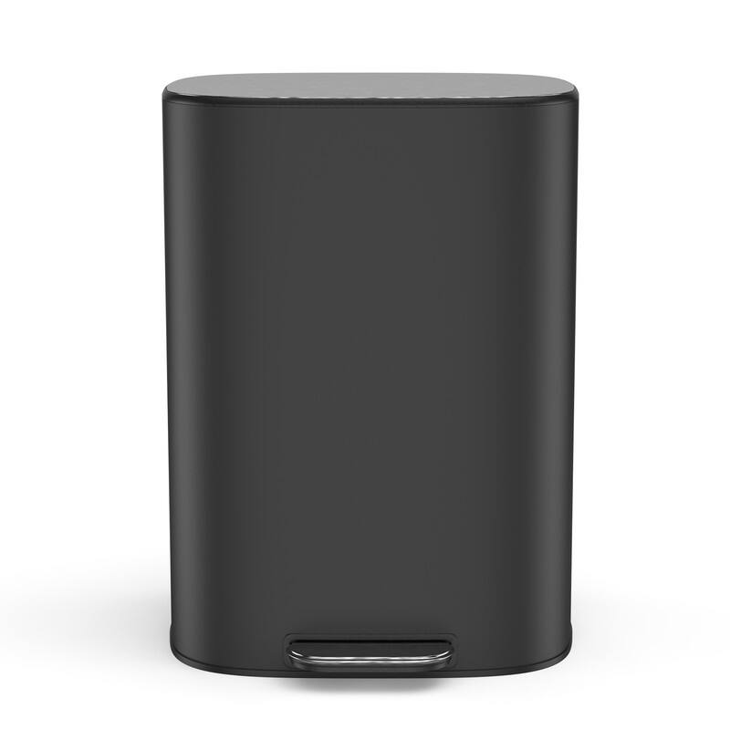 Black Grey 13 Gallon 50L Step-on Kitchen Trash Can with Soft Close for Home,Office