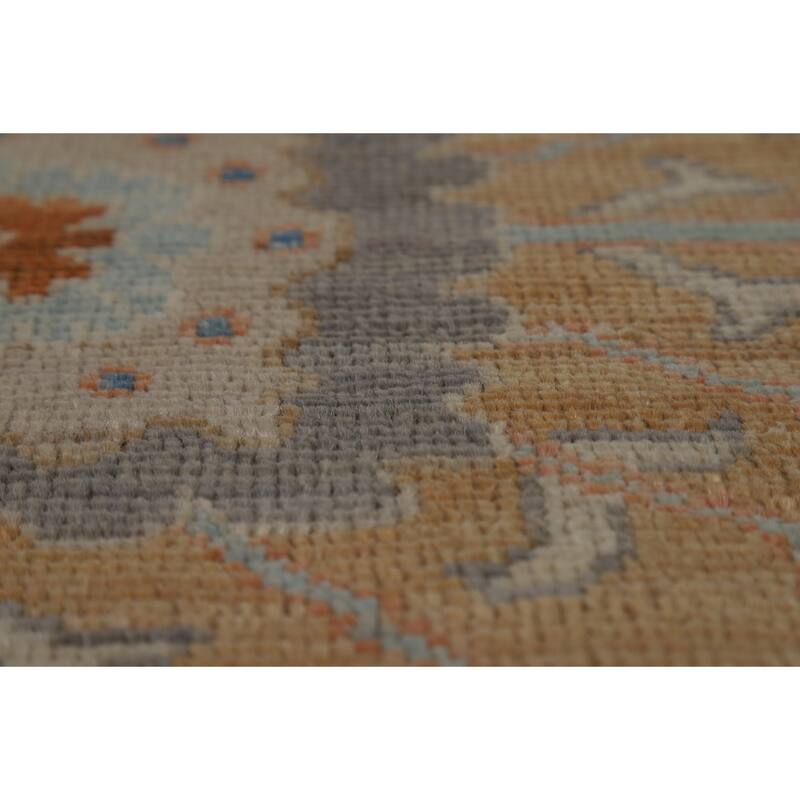 Vegetable Dye Oushak Turkish Area Rug Hand-Knotted Wool Carpet - 8'2" x 9'8"