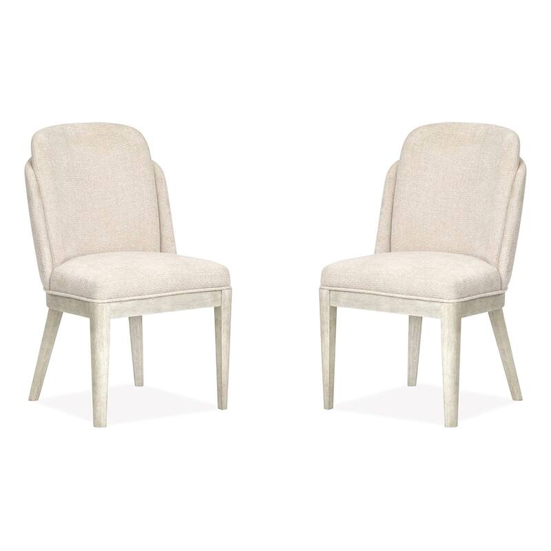 Magnussen Home Lorelei Misty Cloud Upholstered Host Chair Two Pack - 20.38''W x 24.75''D x 34.75''H - Set of 2 - 20.38''W x 24.75''D x 34.75''H - Misty Cloud - Dining Height