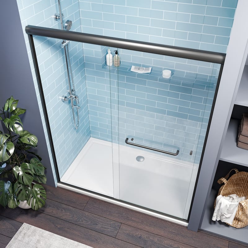 Elegant 60" W x 72" H Double Sliding Shower Doors Black or Brushed Nickel or Chrome finish - 60'' x 72''