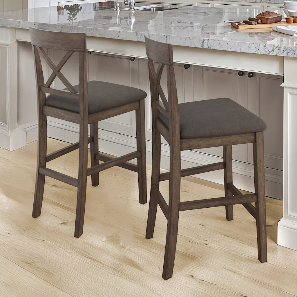 26 Inch Counter Height Bar Stools,Upholstered Bar Stools,Bar Stools Set Of 2/4/6 - 17.5"W X 20.1"D X 39.8"H