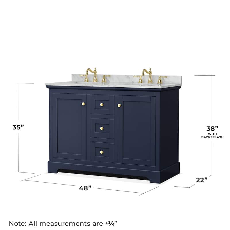 Wyndham Collection Avery 48" Free Standing Double Basin Vanity Set