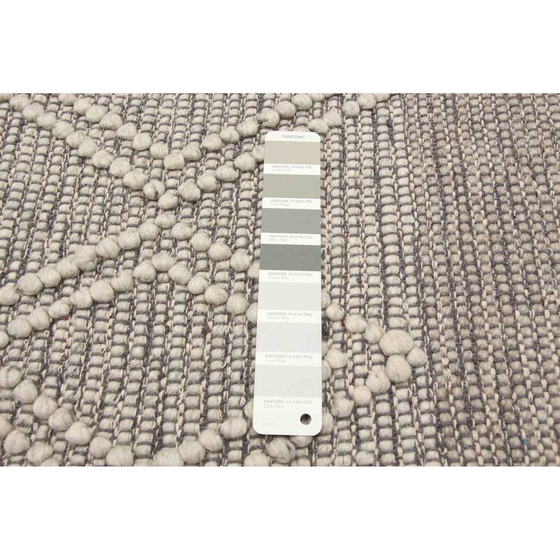 ECARPETGALLERY Braid weave Sienna Grey Wool Rug - 6'1 x 8'10