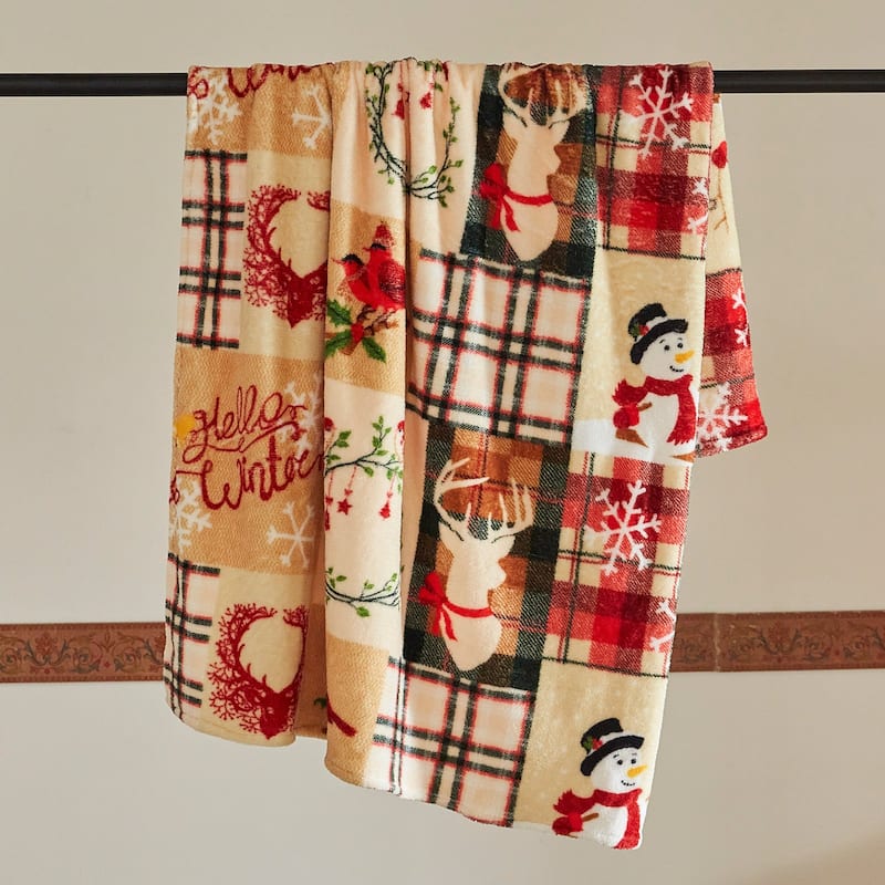 Soft Flannel Christmas Throw Blanket 50" x 60"