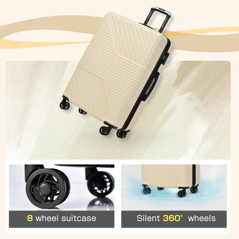 3 Piece Hardshell Luggage Spinner 8 Wheels Suitcase Sets (20"24"28")