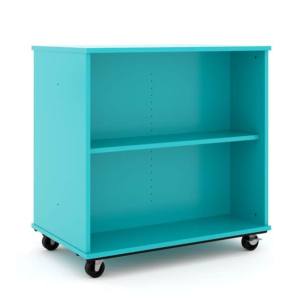 slide 2 of 16, Tot Mate Open Double Sided Mobile Storage Locker / Bookcase - 36H